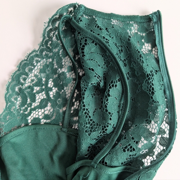 Miusol Deep Green Faux Wrap Ruffle Dress Scalloped Neck HiLo Skirt sz XXL= US XL - Picture 6 of 11